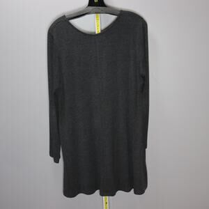 Comfy USA Long Sleeve Charcoal Tunic w/ Zip Pocket Detail Size L